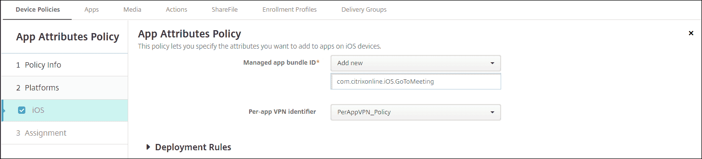 VPN device policy