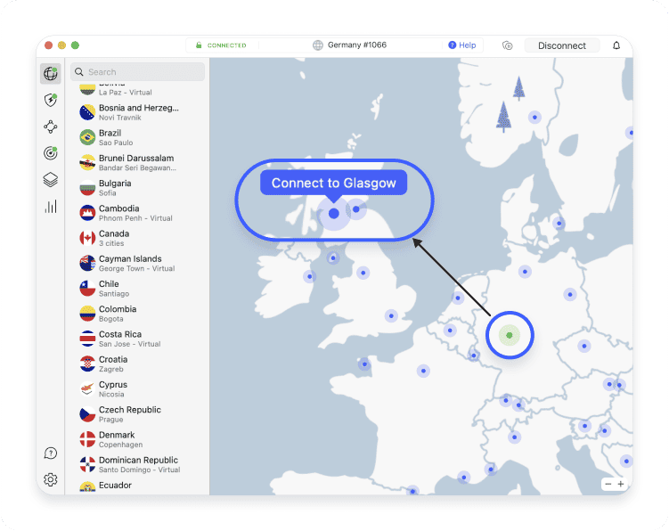 How to change the VPN location on different devices