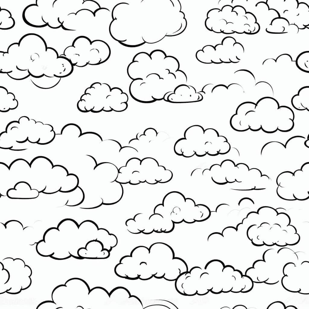 Clouds Color Sheets (Free + Printable)
