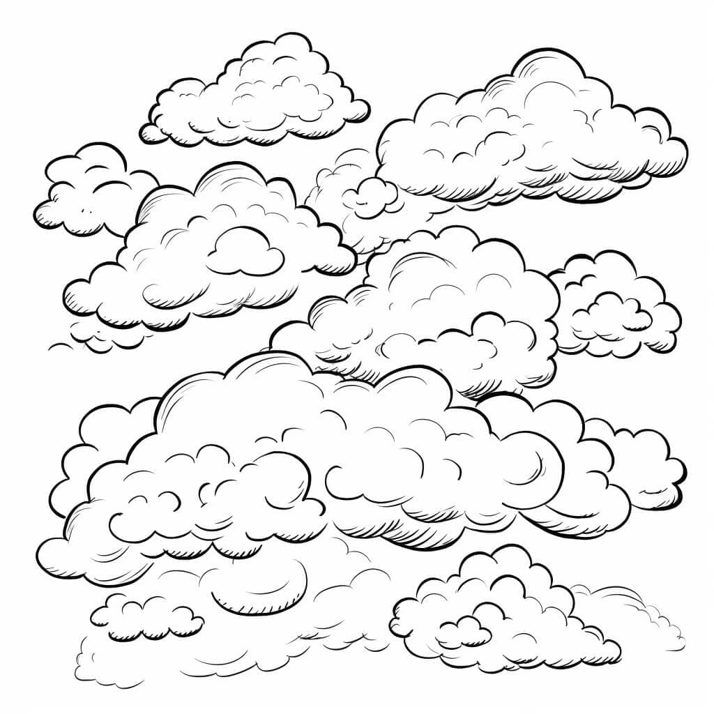Clouds Color Sheets (Free + Printable)