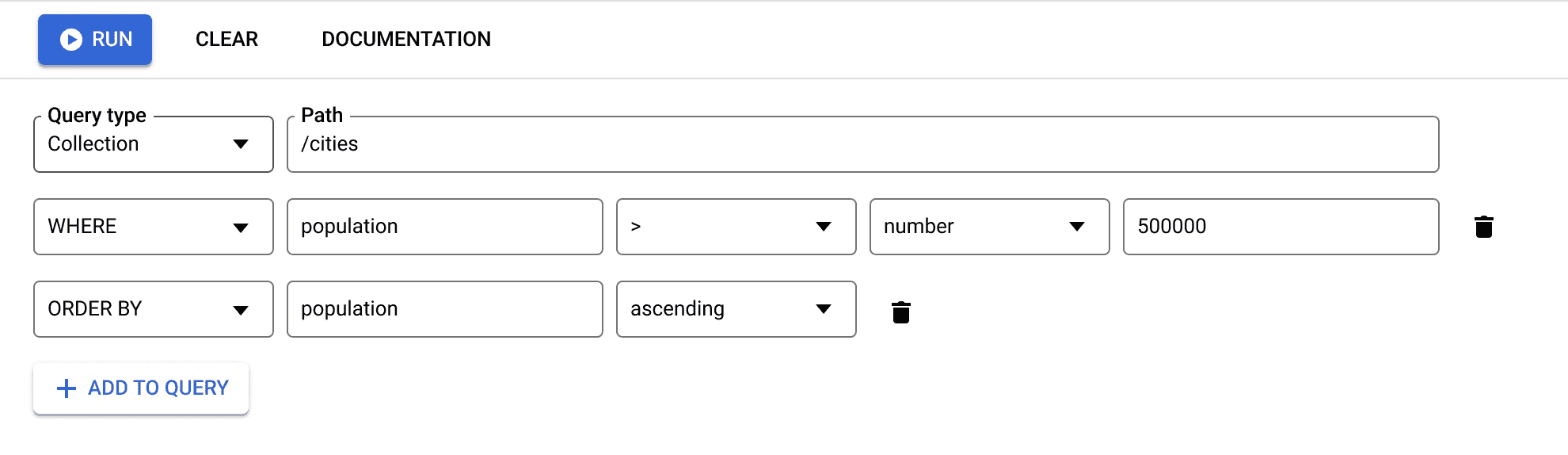 查询构建器,其中包含针对同一字段的查询子句和排序子句。