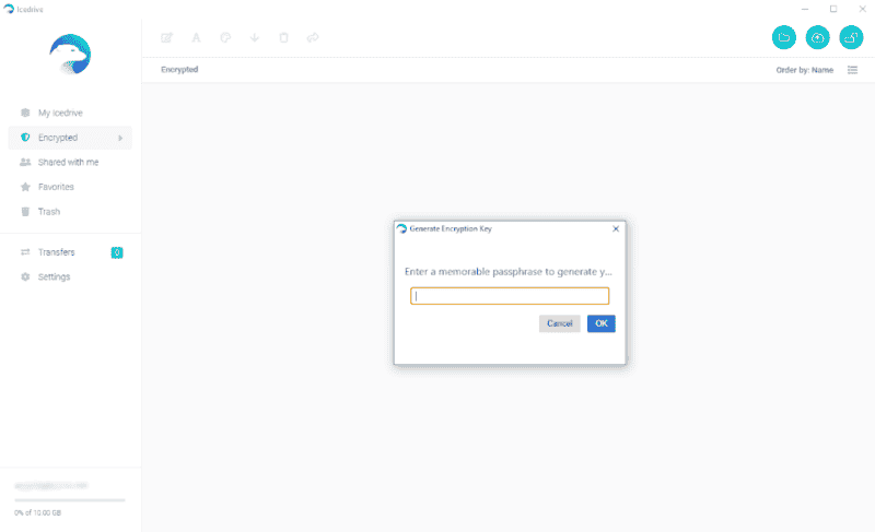 icedrive client side encryption encrypted folder
