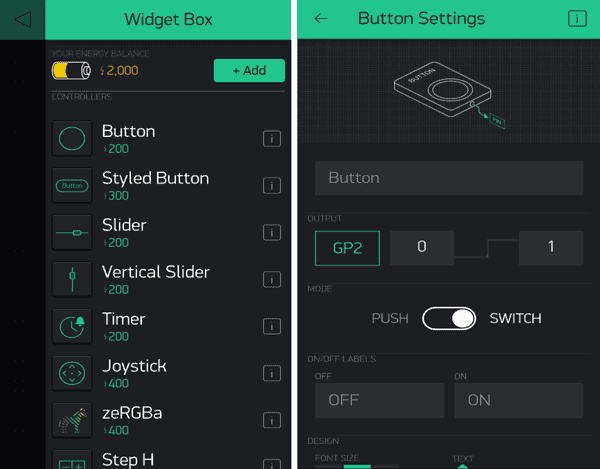 Set Button to Blynk App for ESP32
