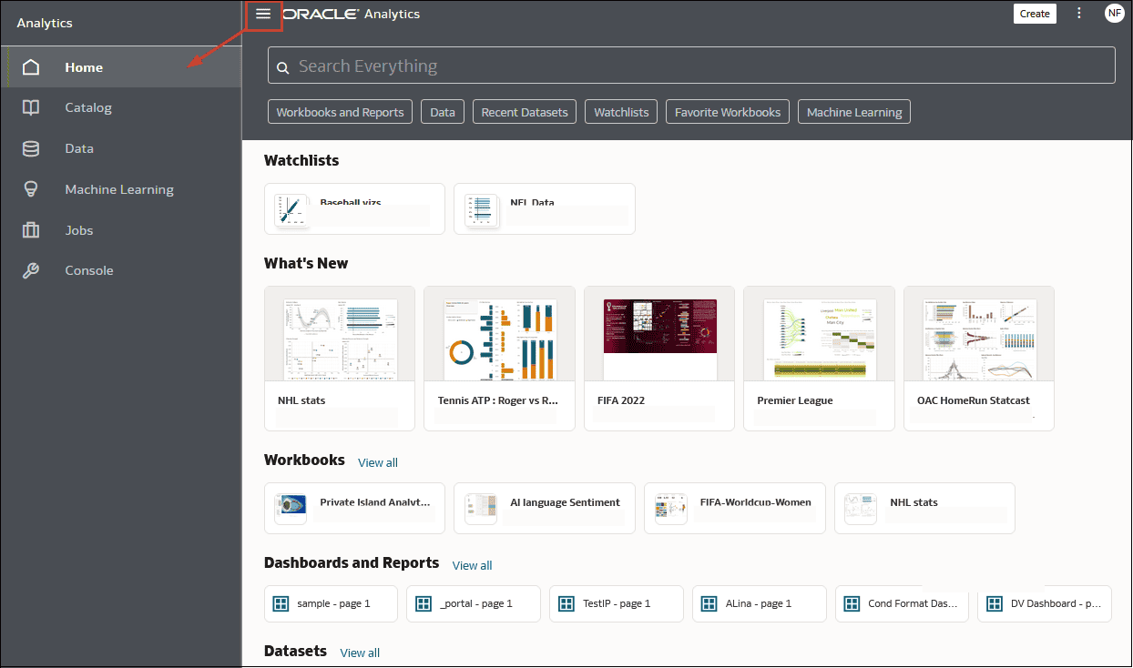 Access Oracle Analytics Cloud