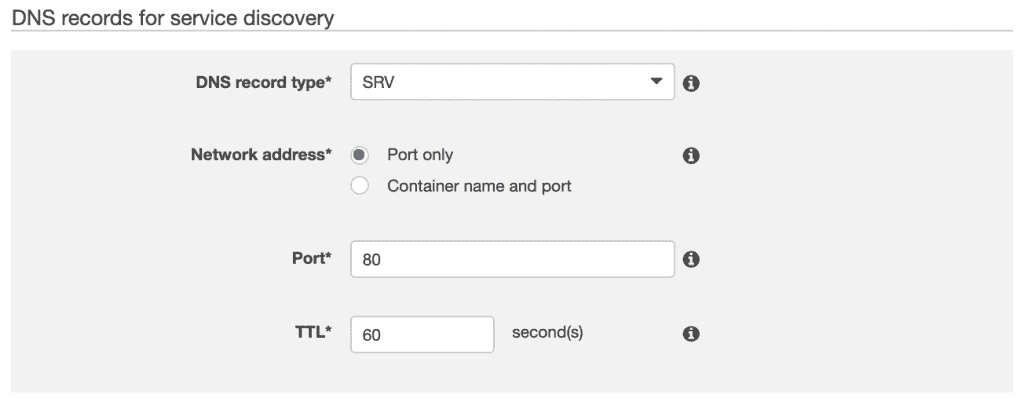 DNS records for service discovery