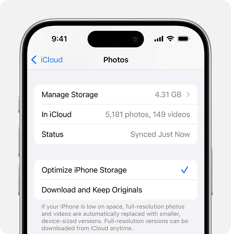Set up and use iCloud Photos