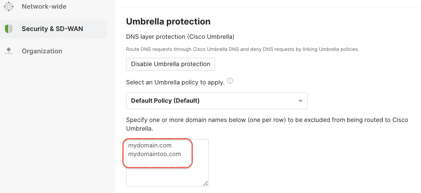 Manually Integrating Cisco Umbrella with Meraki Networks
