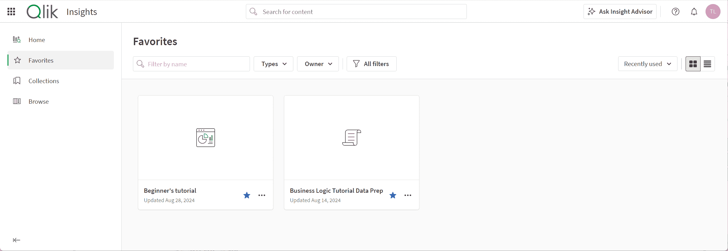 Insights activity center