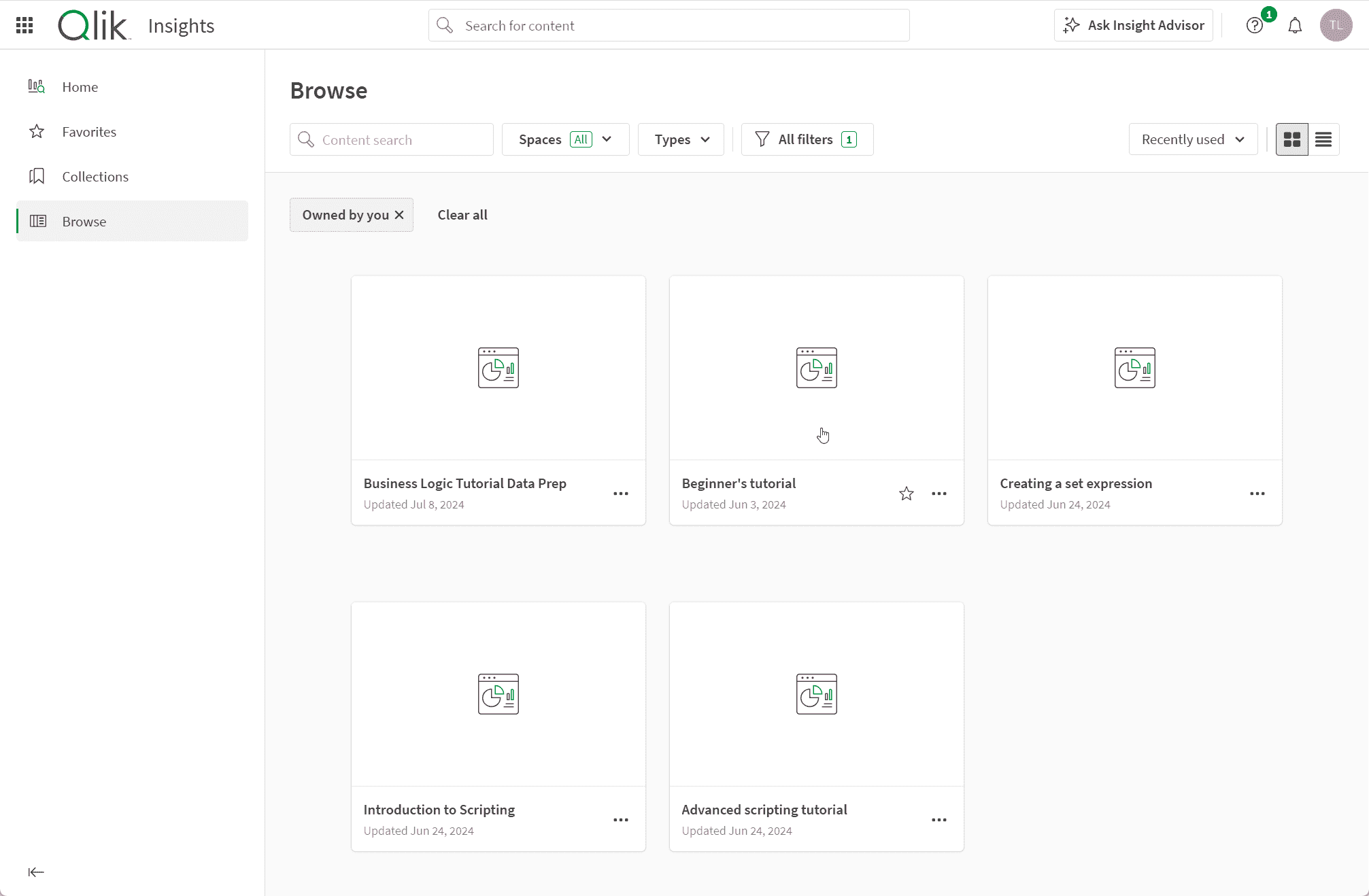 Insights activity center