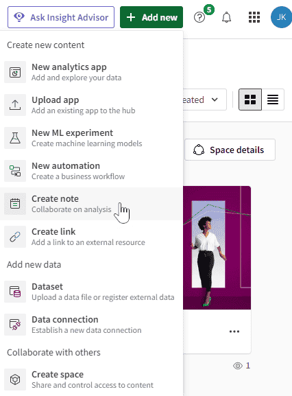 Capturing and sharing insights using Notes