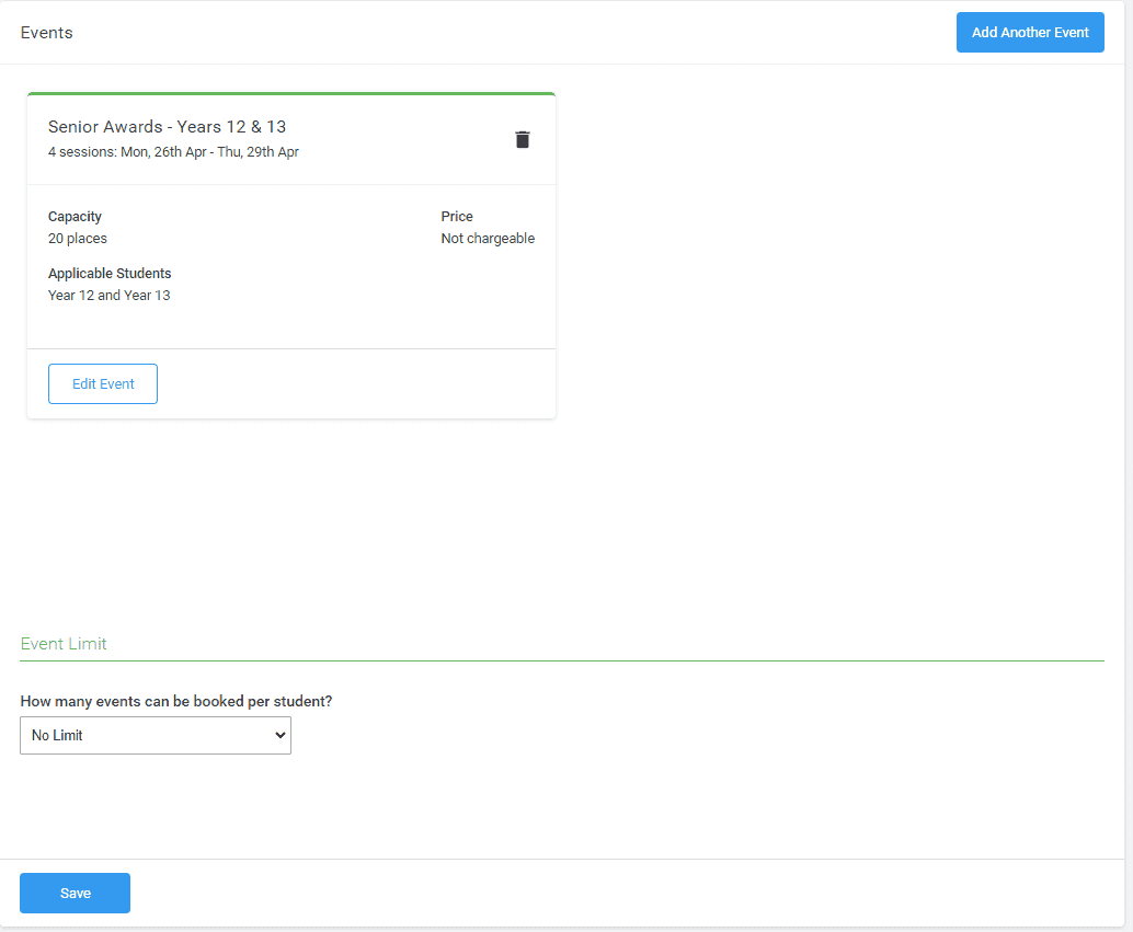 How to set up Other Events