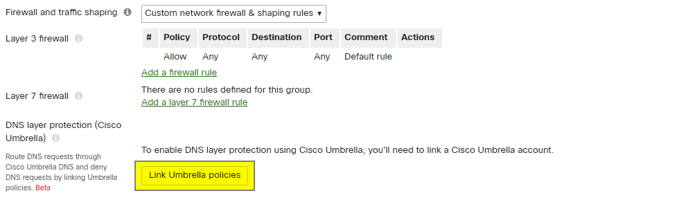 Manually Integrating Cisco Umbrella with Meraki Networks