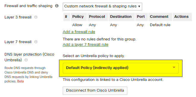 Manually Integrating Cisco Umbrella with Meraki Networks