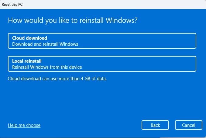 How to restore Windows 11 from the cloud, including data and settings