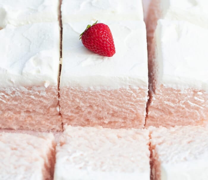 3 Ingredient No Bake Strawberry Cloud Cake (No Flour, Eggs, Added Sugar, Butter or Oil)
