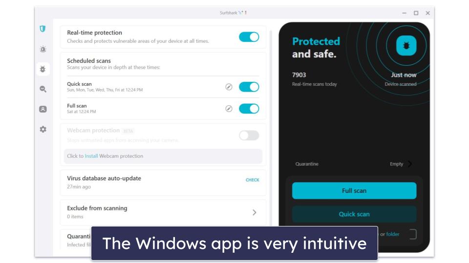 Surfshark Antivirus Ease of Use & Setup — Easy-to-Navigate App That’s Quick to Install (+ Great Android App)