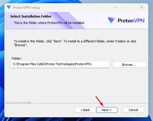 Select Installation Folder