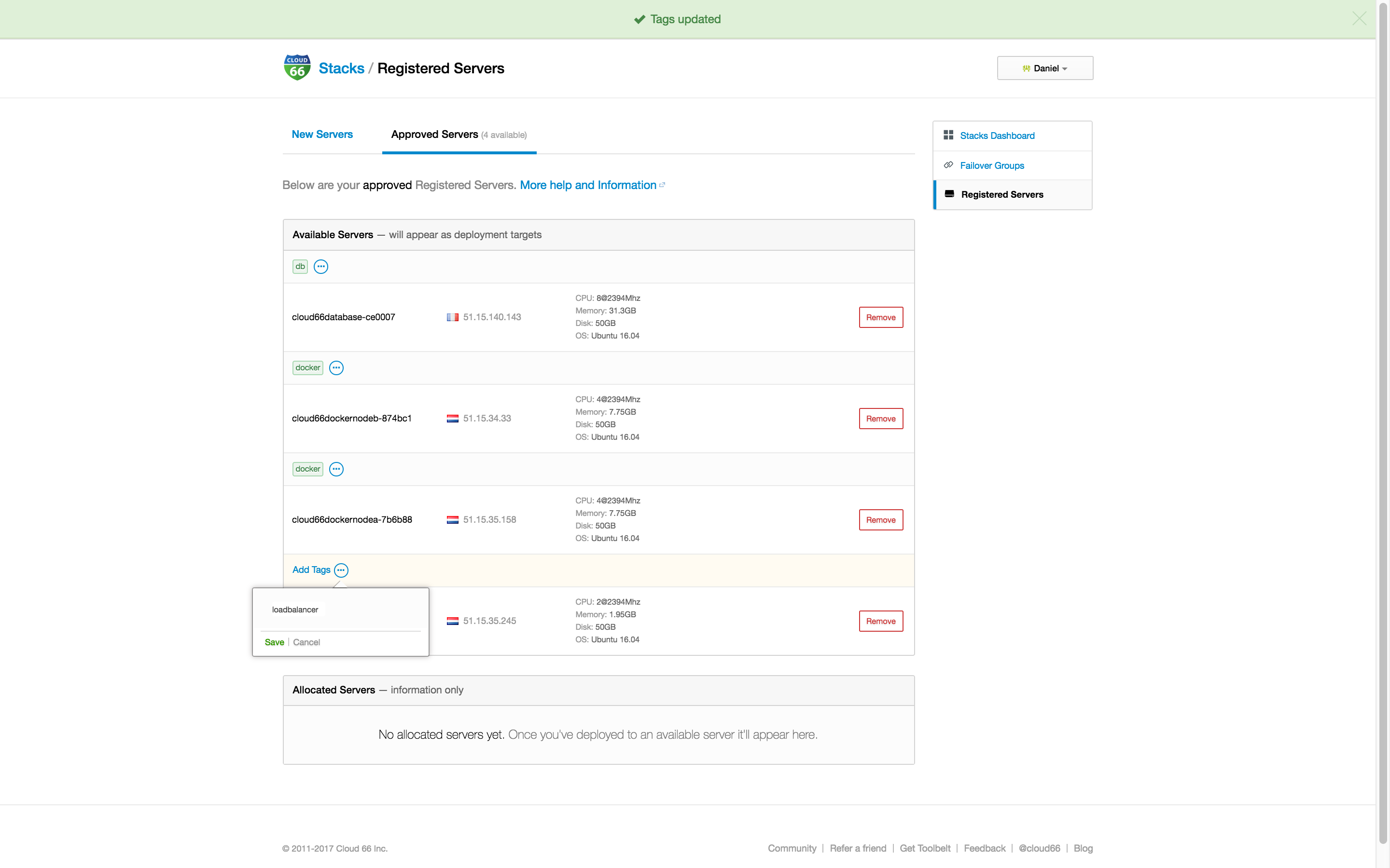 Deploying Applications to Scaleway using registered servers.