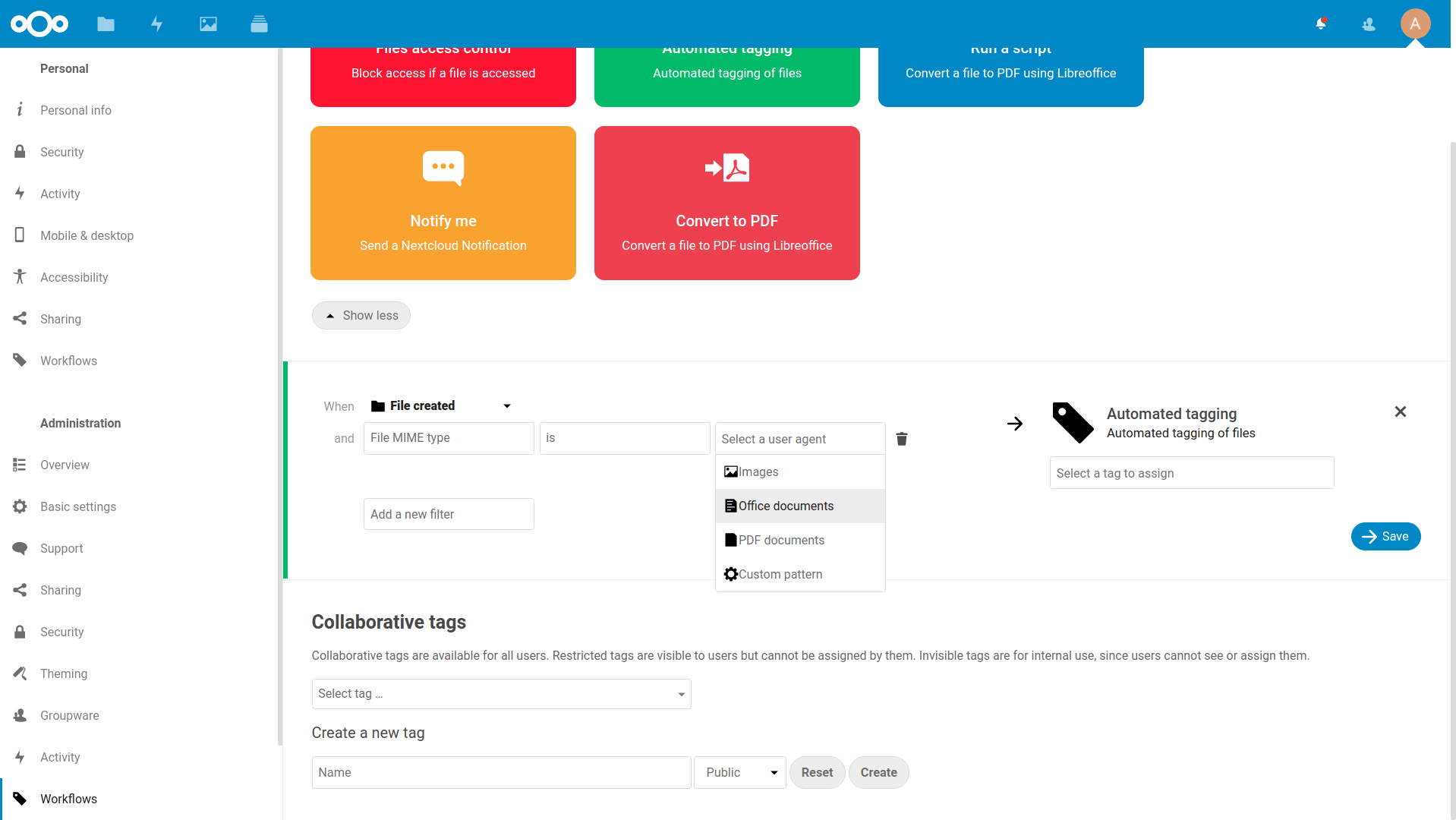 Nextcloud Flow makes it easy to automate workflows and actions