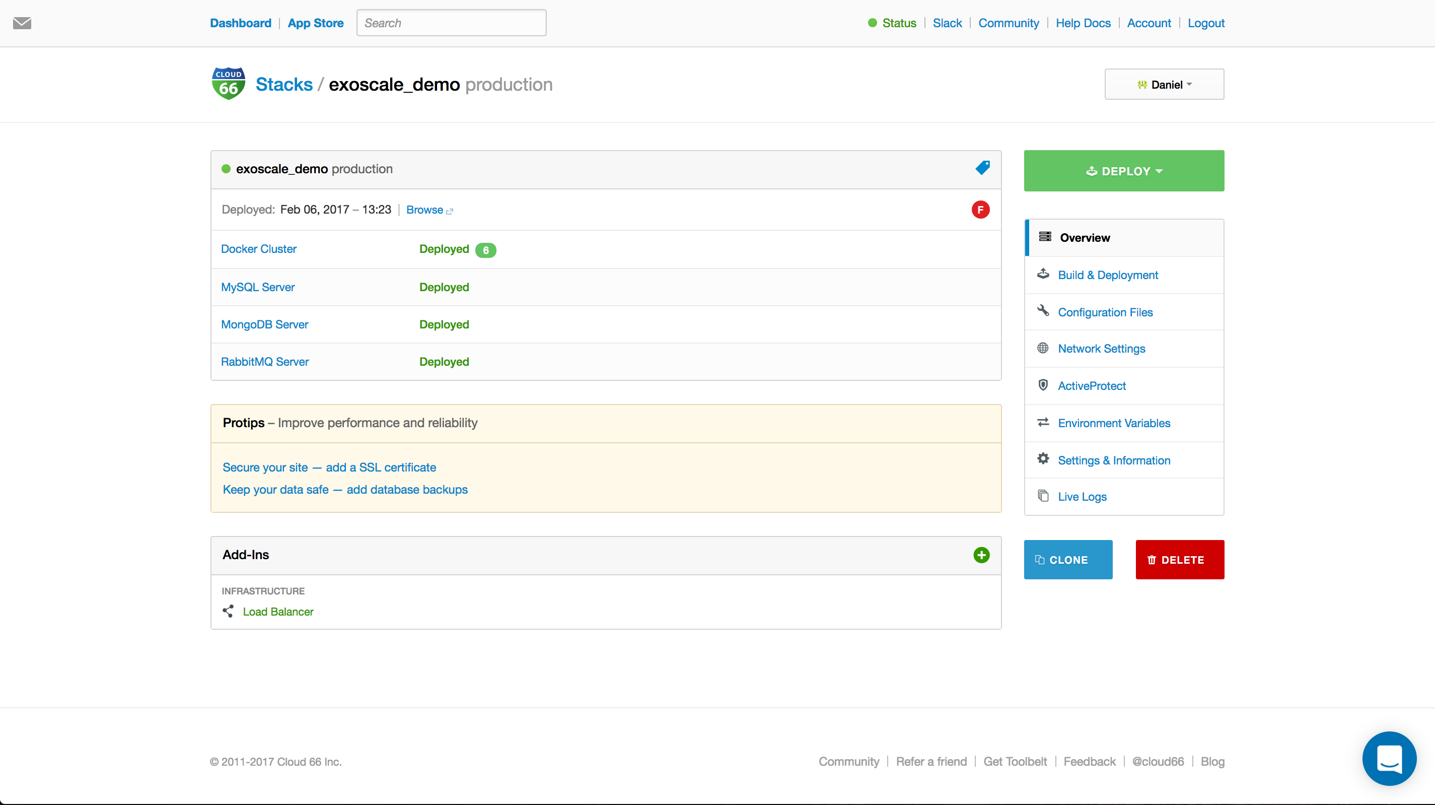 Deploying Applications to Scaleway using registered servers.