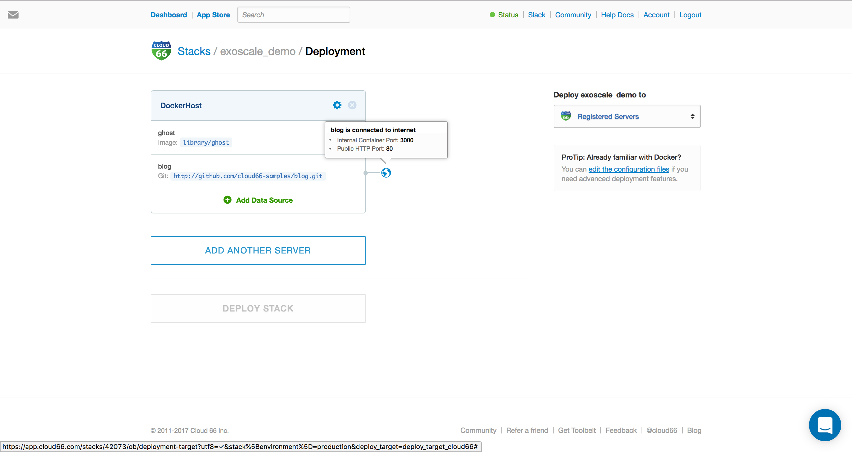 Deploying Applications to Scaleway using registered servers.