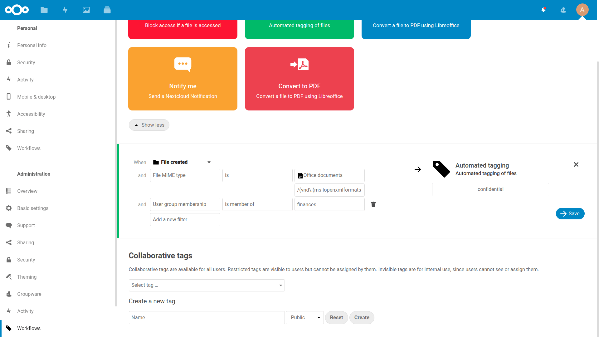 Nextcloud Flow makes it easy to automate workflows and actions