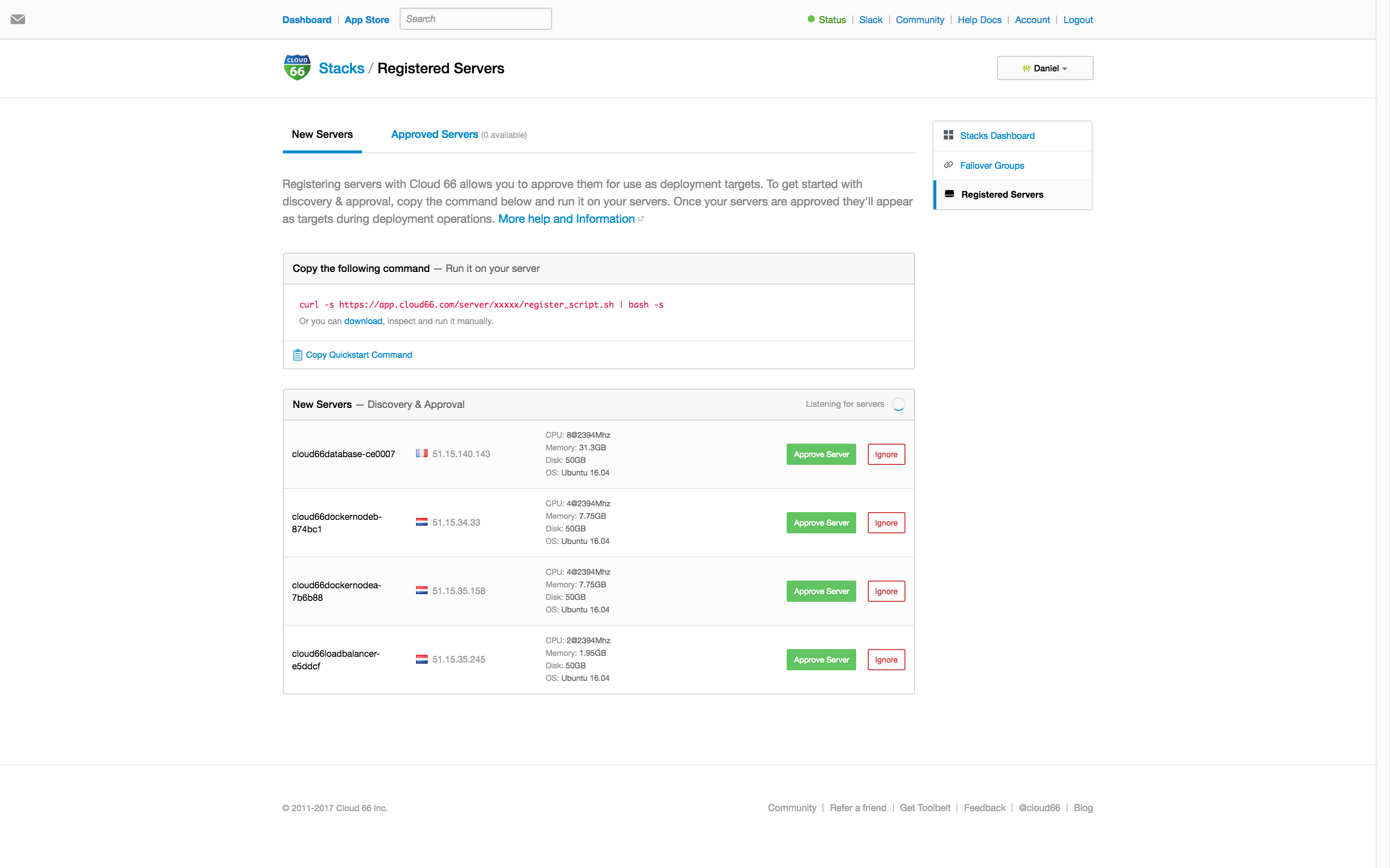 Deploying Applications to Scaleway using registered servers.