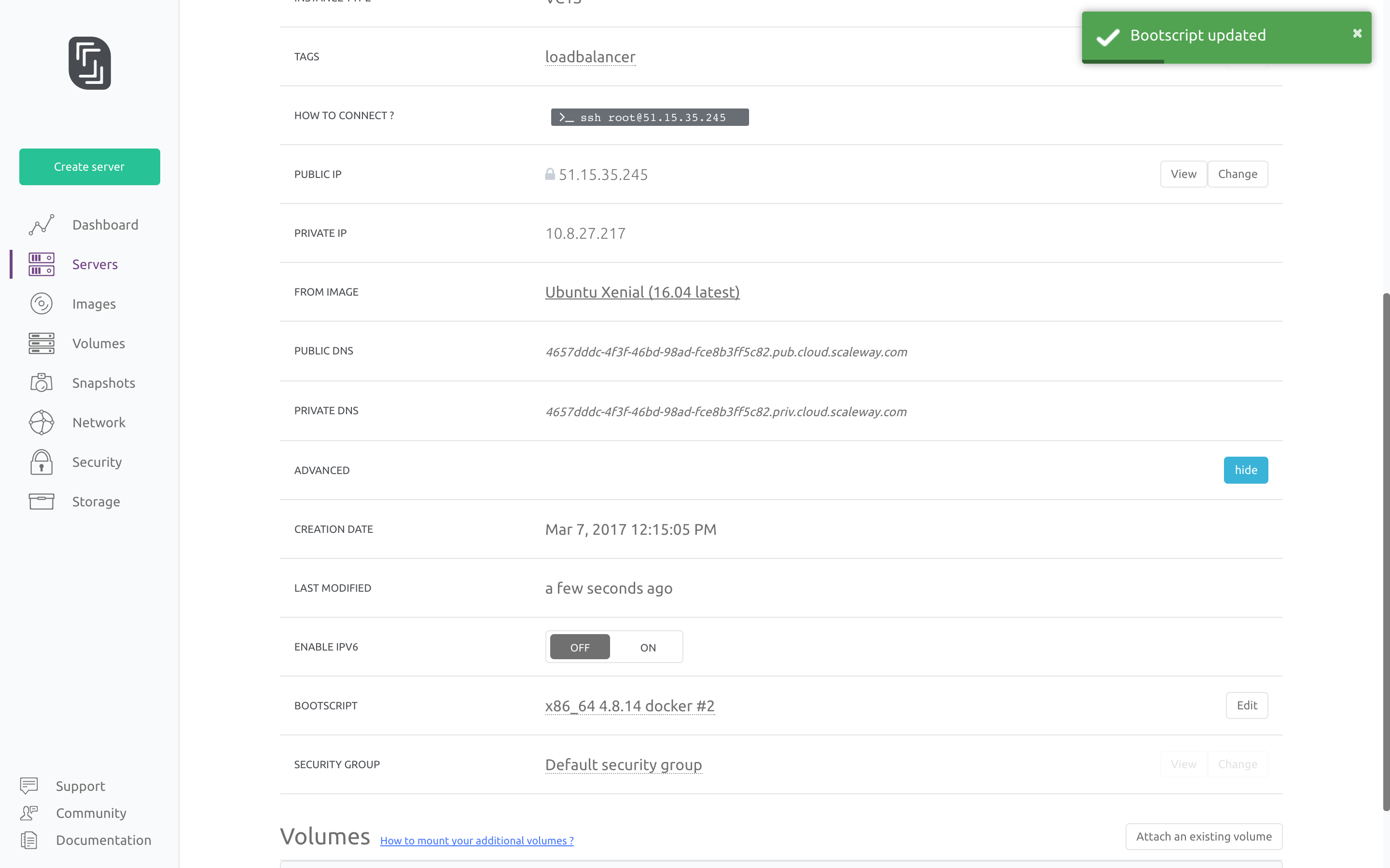 Deploying Applications to Scaleway using registered servers.