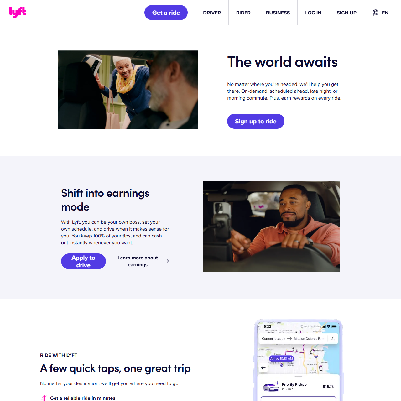 Ride or drive with Lyft