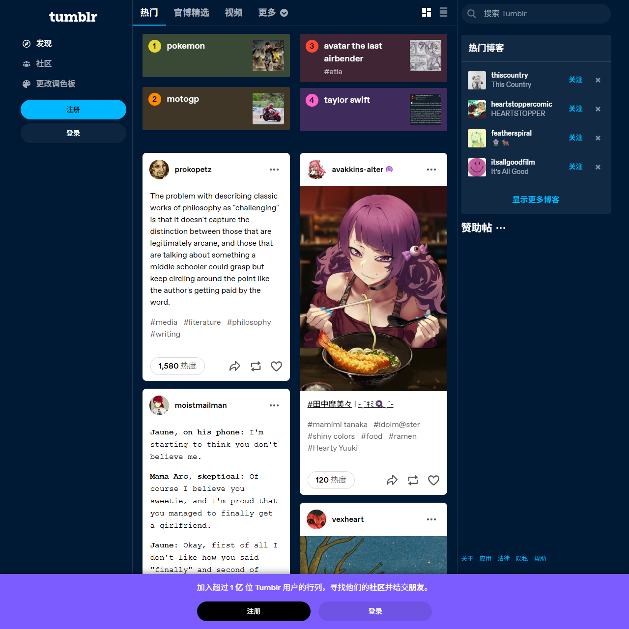 Trending topics on Tumblr