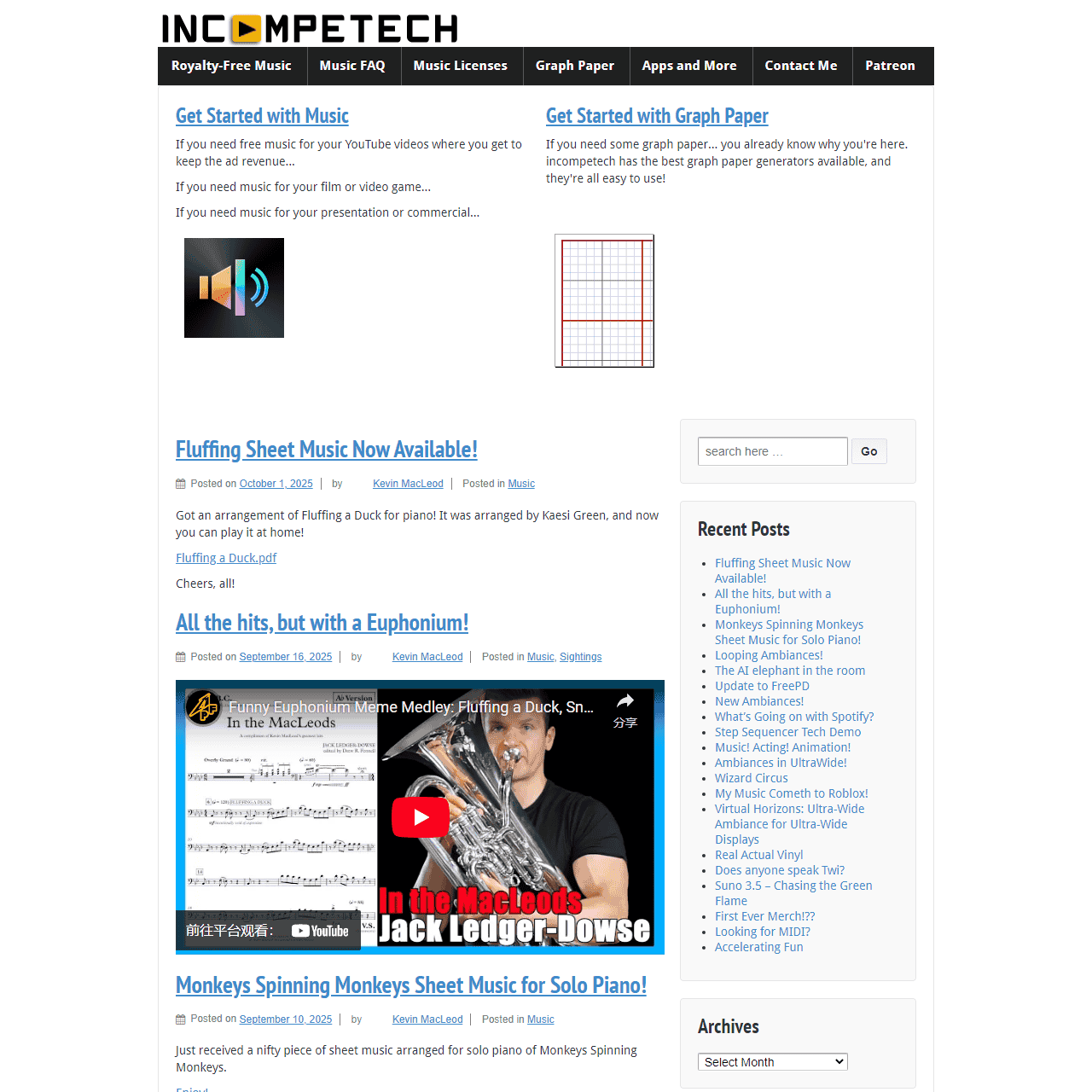 incompetech – Music and also Graph Paper