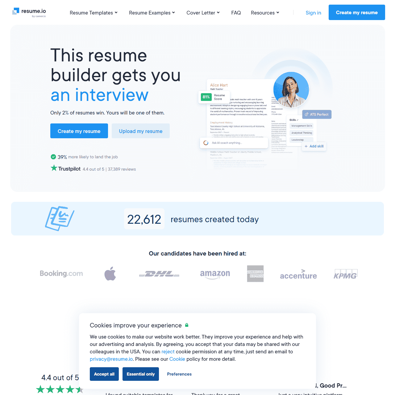 Free Resume Builder: Make & Download Easily · Resume.io
