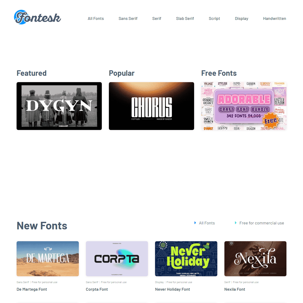 Free Fonts & Typefaces › Fontesk