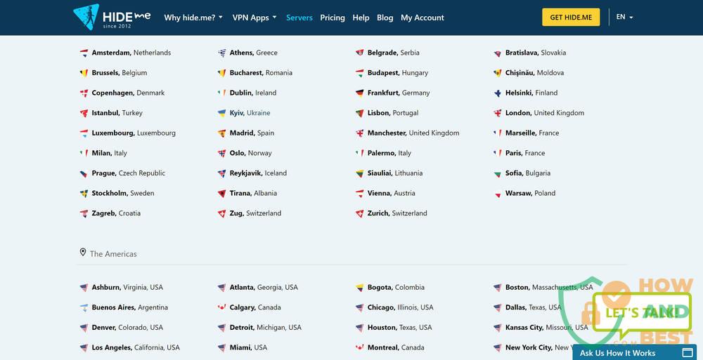 hide.me服务器节点